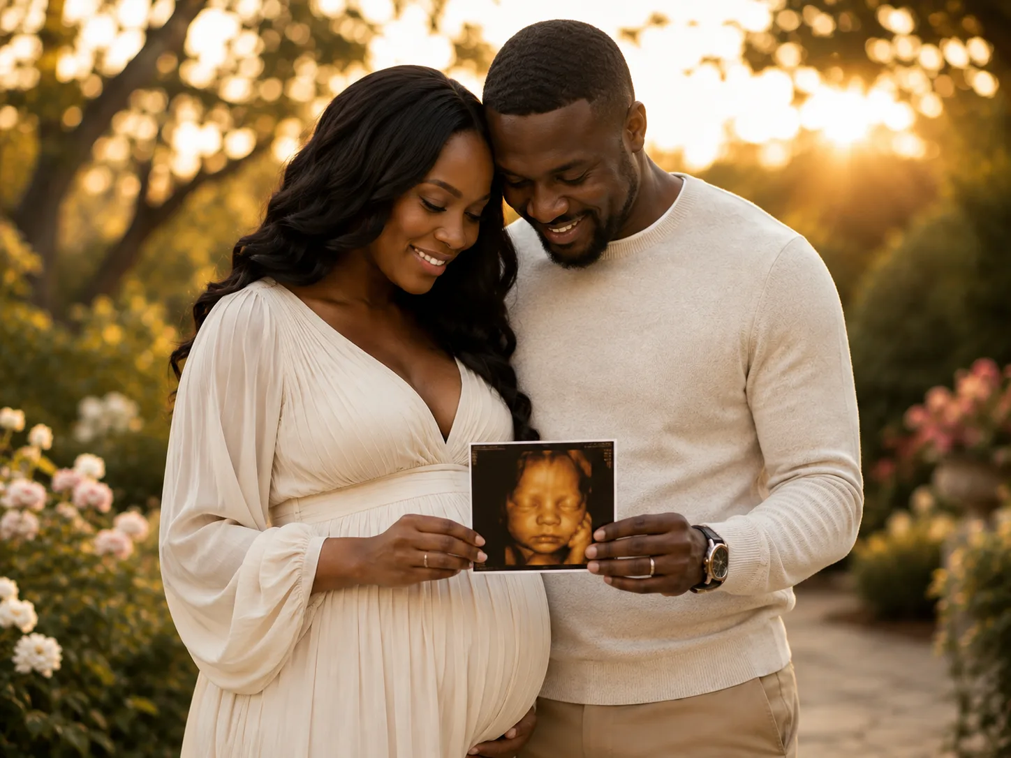 Expecting parents sharing a special 4D ultrasound moment