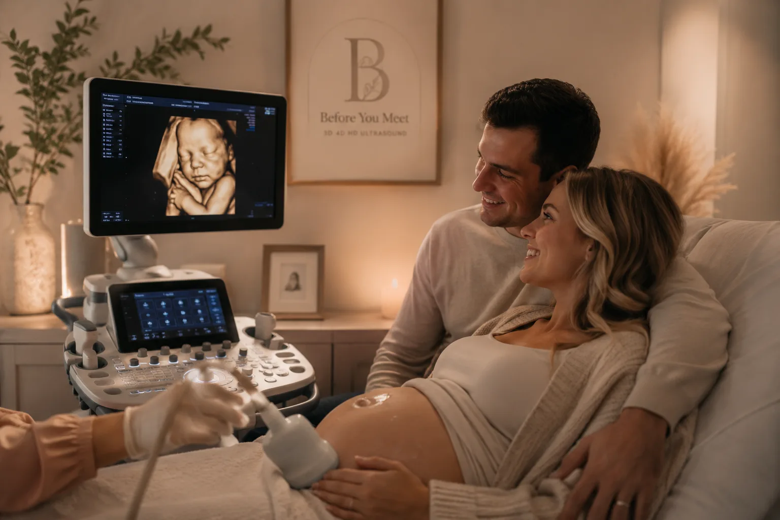 Expecting family celebrating pregnancy together